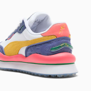 Tenis para mujer Style Rider Vegas Flagship, PUMA White-Sunny Yellow-Blue Crystal-Peach Frost, extralarge