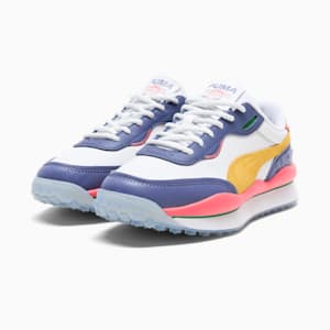 Tenis para mujer Style Rider Vegas Flagship, PUMA White-Sunny Yellow-Blue Crystal-Peach Frost, extralarge
