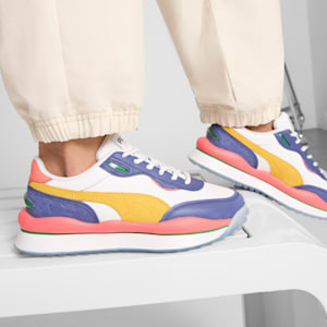 Tenis para mujer Style Rider Vegas Flagship, PUMA White-Sunny Yellow-Blue Crystal-Peach Frost, extralarge