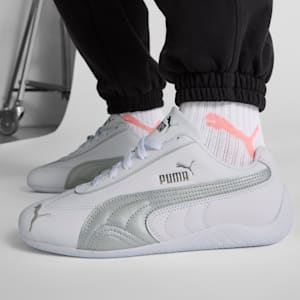 Tenis de cuero para mujer Speedcat, PUMA White-PUMA Silver, extralarge