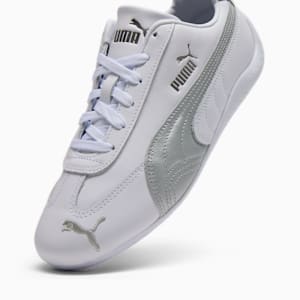 Tenis de cuero para mujer Speedcat, PUMA White-PUMA Silver, extralarge