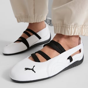 ウィメンズ スピードキャット バレエ レザー スニーカー, PUMA White-PUMA White-PUMA Black, extralarge-JPN