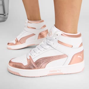 Sneakers Rebound Layup Metallic Femme, PUMA White-Rose Gold-Rose Quartz, extralarge