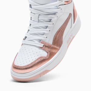 Tenis para mujer Rebound Layup Metallic, PUMA White-Rose Gold-Rose Quartz, extralarge