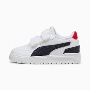 Shuffle Downtown Low Sneakers Kids, PUMA White-New Navy-For All Time Red, large
