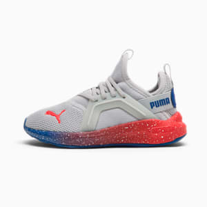 Tenis para niños Enzo 5 Speckle Fade Soft, Cool Light Gray-Blazing Blue-For All Time Red, extralarge