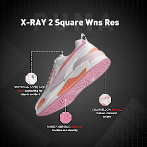 X-Ray 2 Square Women’s Superior Comfort Casual Shoes, Puma White-Lavender Fog-Peach Pink-Opera Mauve, extralarge-IND