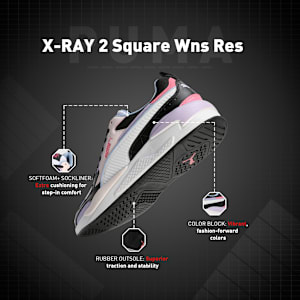 X-Ray 2 Square Women’s Superior Comfort Casual Shoes, PUMA Black-PUMA White-Vivid Violet, extralarge-IND