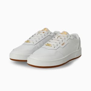 Court Classic Lux Women's Sneakers, PUMA White-Alpine Snow-PUMA Gold, extralarge-IND