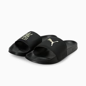 PUMA Leadcat 2.0 x RCB Slides, PUMA Black-Metallic Gold, extralarge-IND