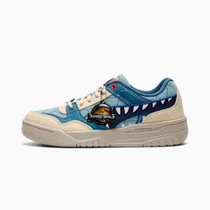 Tenis PUMA x JURASSIC WORLD Rebound Retro para hombre, Seafoam-PUMA Navy-Creamy Vanilla, extralarge