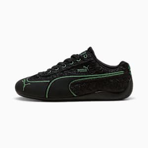 PUMA x WICKED Speedcat Elphie Women's Sneakers, PUMA Black-Deep Forest-Dark Myrtle, extralarge