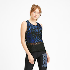 Playera sin mangas con malla para mujer SHIFT, Blue Glimmer, extralarge