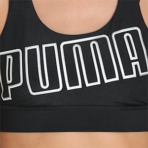 Feel It Women's Mid Impact Training Bra, Puma Black-Puma White