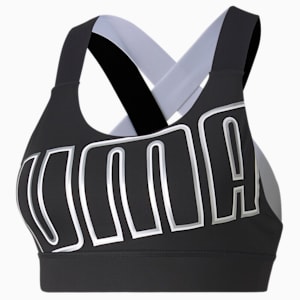 Feel It Women's Mid Impact Training Bra, Puma Black-Puma White