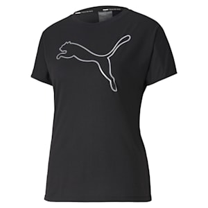 PUMA Cat dryCELL Women's Training  T-shirt, Puma Black-Silver Prt