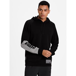 Graphic Knit Men's Training Hoodie, Puma Black-Puma White