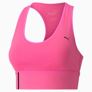 Long Line Mid Impact Women's Bra, Luminous Pink
