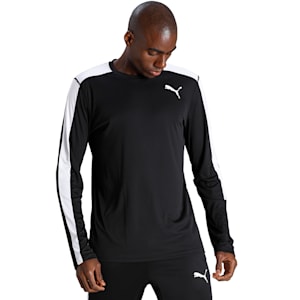 Cross the Line Long Sleeve Men's Track and Field Performance Fit T-shirt, Puma Black-Puma White, extralarge-IND
