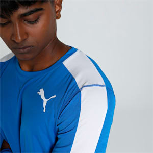 Cross the Line Long Sleeve Men's Performance T-Shirt, Team Power Blue-Puma White, extralarge-IND