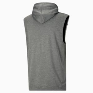 Tech Knit Men's Sleeveless Training Hoodie, Medium Gray Heather-Black, extralarge