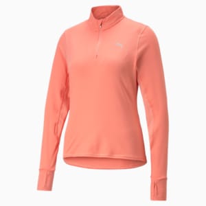 Favourite Quarter-Zip Women's Running Pullover, Carnation Pink
