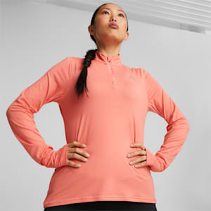 Favourite Quarter-Zip Women's Running Pullover, Carnation Pink