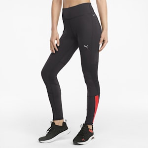 RUN Favourite Women's Running Tights, Puma Black-Sunblaze, extralarge-IND
