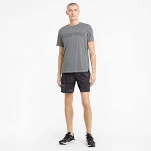 Logo Short Sleeve Men's Running  T-shirt, Medium Gray Heather