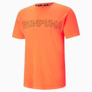 Logo Short Sleeve Men's Running  T-shirt, Lava Blast