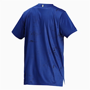 Graphic Short Sleeve Men's Running  T-shirt, Elektro Blue