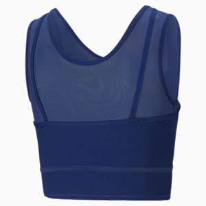 Studio Layered Women's Training Crop Top, Elektro Blue
