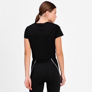 STUDIO TWIST BURNOUT TEE, Puma Black-burn out print