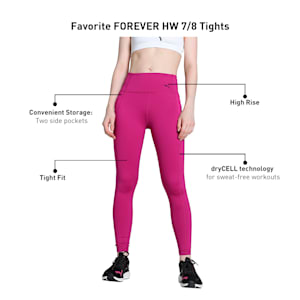 Favourite FOREVER High Waist 7/8 Women's Training Leggings, Magenta Gleam, extralarge-IND