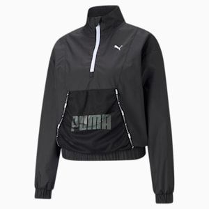 Train Logo Woven 1/4 Zip Women's Training Sweatshirt, Puma Black, extralarge-IND