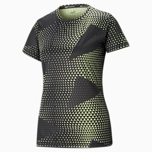 Performance Printed Short Sleeve Women's Training  T-shirt, SOFT FLUO YELLOW-AOP print