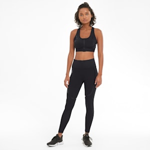 Front Zip Women's High Impact Bra, Puma Black