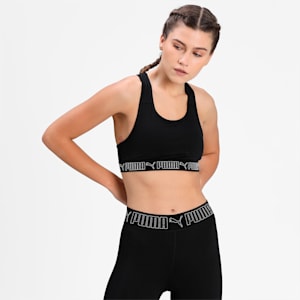 Mid Elastic Padded Women's Training Bra, Puma Black, extralarge-IND