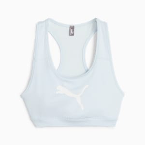 4Keeps Women's Mid Impact Sports Bra, Icy Blue-white BIG CAT, extralarge