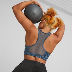 Mid 4Keeps Graphic Women's Training Sports Bra, Dark Night, extralarge-IND