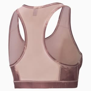 Mid 4Keeps Graphic Women's Training Sports Bra, Dusty Plum-Rose Quartz AOP, extralarge-IND
