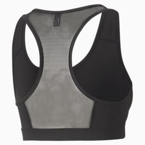 4Keeps Women's Graphic Mid Impact Bra, Puma Black-Brush PUMA