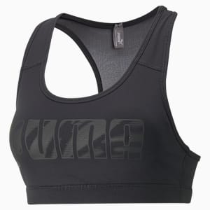 Mid 4Keeps Graphic Women's Training Sports Bra, PUMA Black-Monarch Puma Fill, extralarge-IND