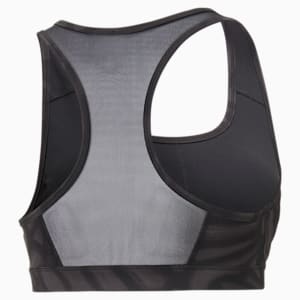 Mid 4Keeps Graphic  Training Bra, PUMA Black-Monarch AOP