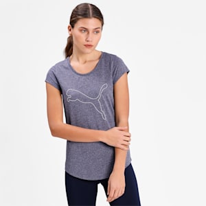 Performance Heather Cat Women's Training  T-shirt, Peacoat Heather, extralarge-IND