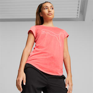 Performance Heather Cat Women's Training  T-shirt, Fire Orchid Heather, extralarge-IND