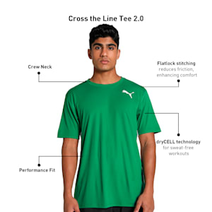 Cross the Line 2.0 Men's Track and Field Performance Fit T-shirt, Power Green-Puma White, extralarge-IND