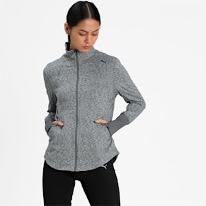 Studio Full Zip Women's Knitted Jacket, Medium Gray Heather