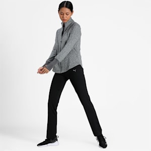 Studio Full Zip Women's Knitted Jacket, Medium Gray Heather