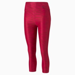 Favourite AOP 3/4 Women's Training Slim Tights, Persian Red-AOP